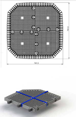 Base anti-roedores cuadrada para Compostys C1-C2-C3