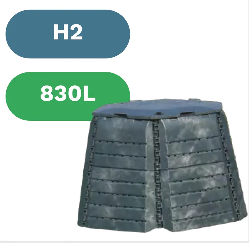 Compostador H2 830L plástico reciclado Compostys