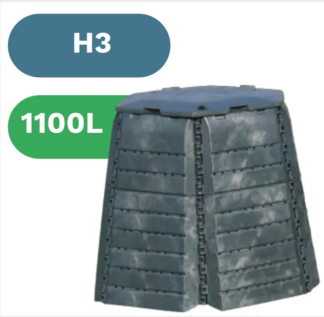 Compostador H3 1100L plástico reciclado Compostys