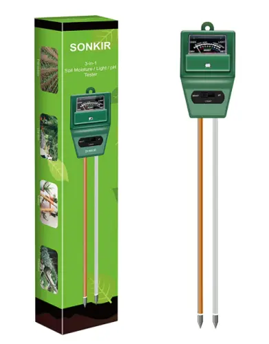 [sonkirph] Medidor de pH de Suelo, 3 en 1, medidor de Humedad/luz/pH del Suelo