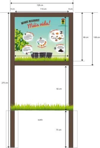 [Cartelkitsin] Cartel de 2m Al x 1m An en plástico reciclado sin impresión